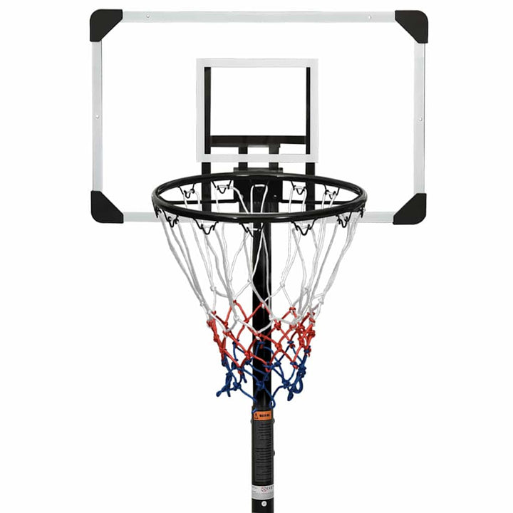 basketballstativ med plade 216-250 cm polycarbonat transparent