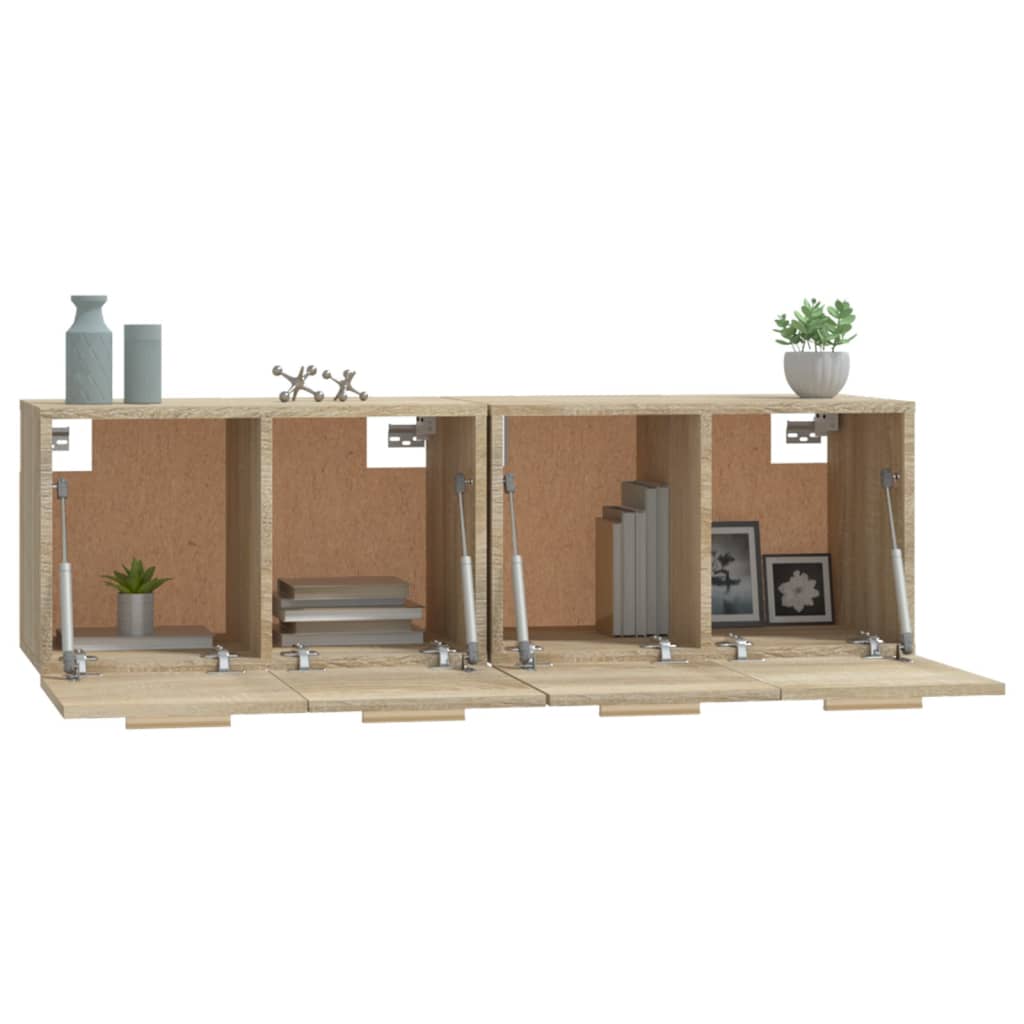 vægskabe 2 stk. 60x36,5x35 cm konstrueret træ sonoma-eg