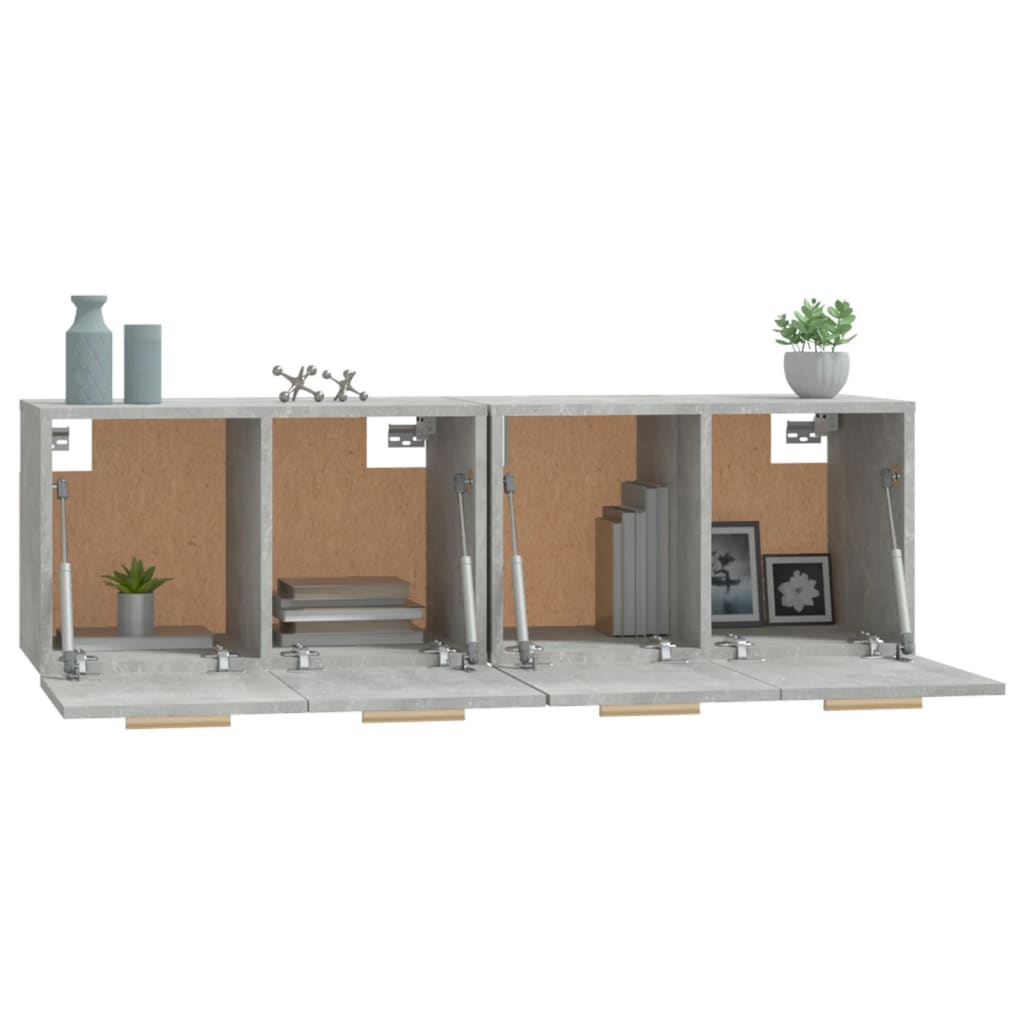 vægskabe 2 stk. 60x36,5x35 cm konstrueret træ betongrå