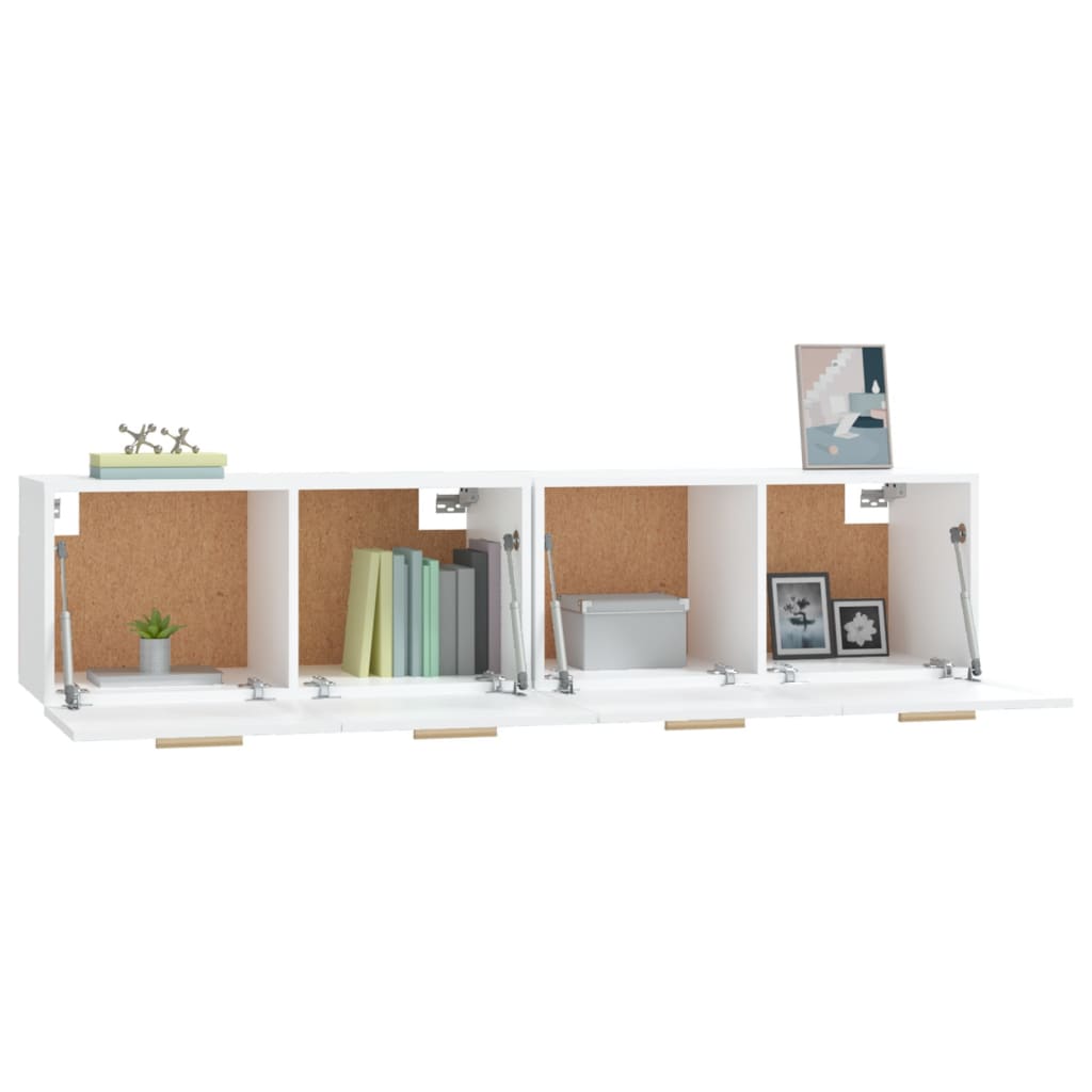 vægskabe 2 stk. 80x35x36,5 cm konstrueret træ hvid