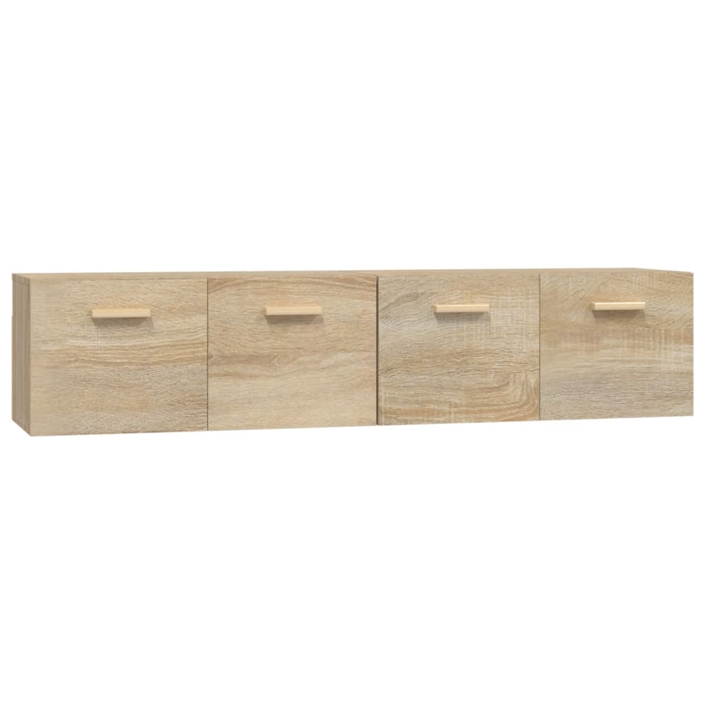 vægskabe 2 stk. 80x35x36,5 cm konstrueret træ sonoma-eg