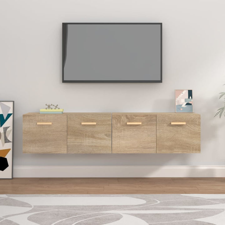 vægskabe 2 stk. 80x35x36,5 cm konstrueret træ sonoma-eg
