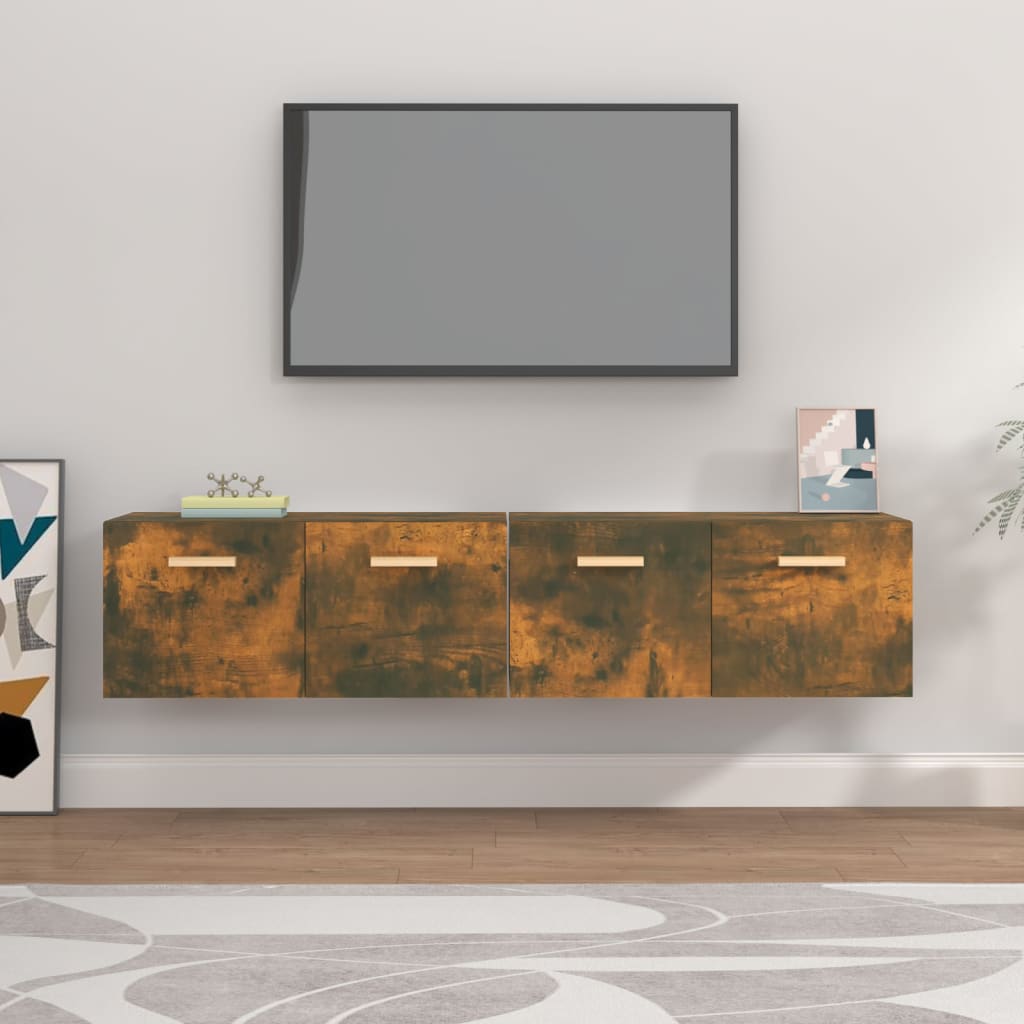vægskabe 2 stk. 80x35x36,5 cm konstrueret træ sonoma-eg