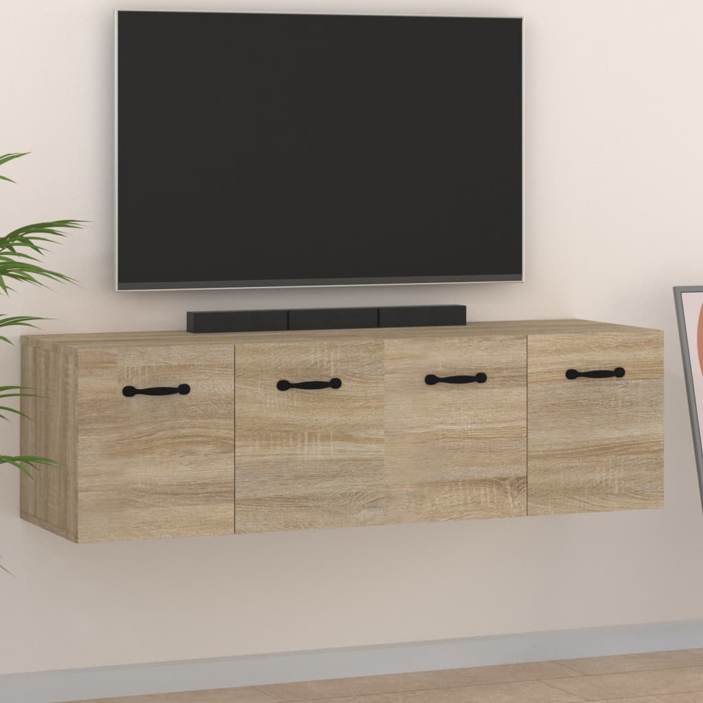 vægskabe 2 stk. 80x35x36,5 cm konstrueret træ sonoma-eg