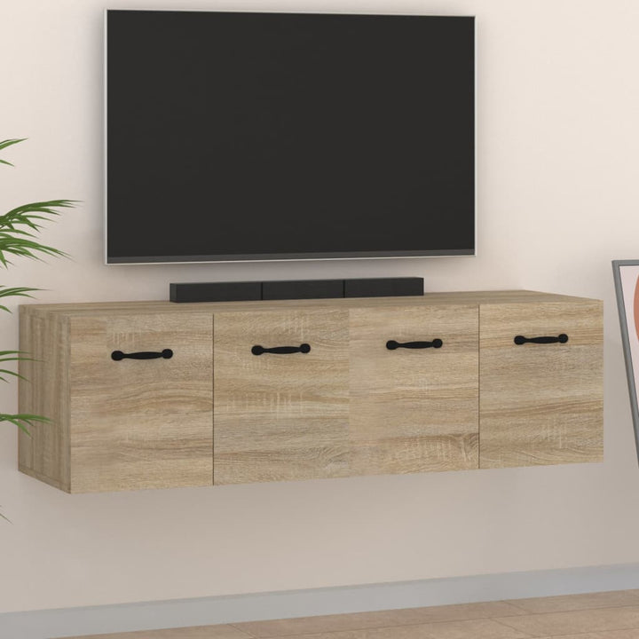 vægskabe 2 stk. 80x35x36,5 cm konstrueret træ sonoma-eg