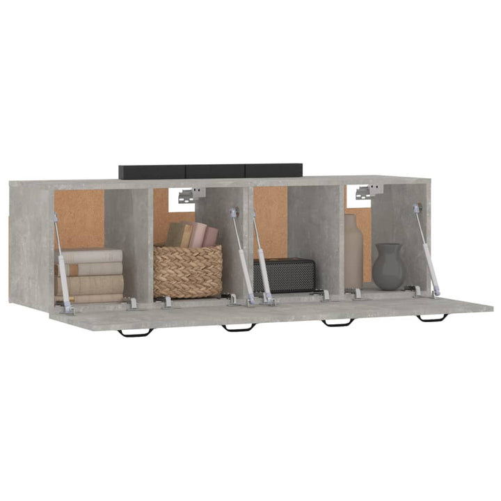 vægskabe 2 stk. 80x35x36,5 cm konstrueret træ betongrå