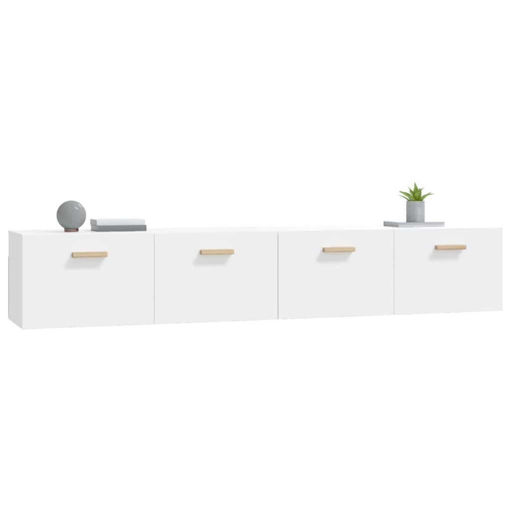 vægskabe 2 stk. 100x36,5x35 cm konstrueret træ hvid