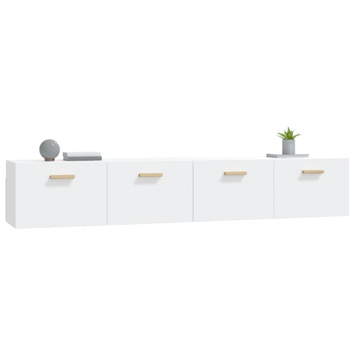 vægskabe 2 stk. 100x36,5x35 cm konstrueret træ hvid
