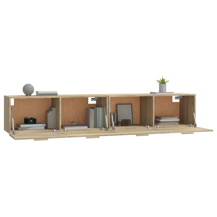 vægskabe 2 stk. 100x36,5x35 cm konstrueret træ sonoma-eg
