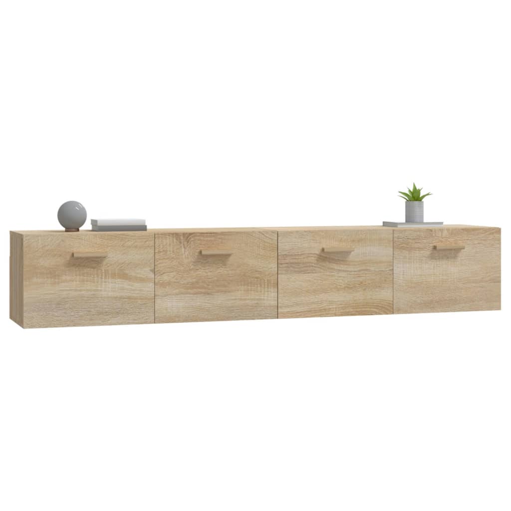vægskabe 2 stk. 100x36,5x35 cm konstrueret træ sonoma-eg