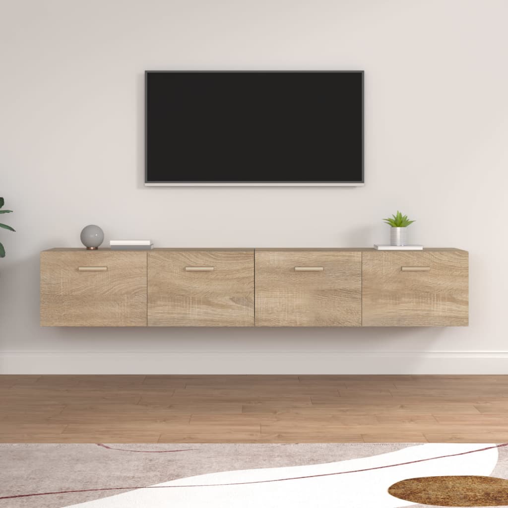 vægskabe 2 stk. 100x36,5x35 cm konstrueret træ sonoma-eg