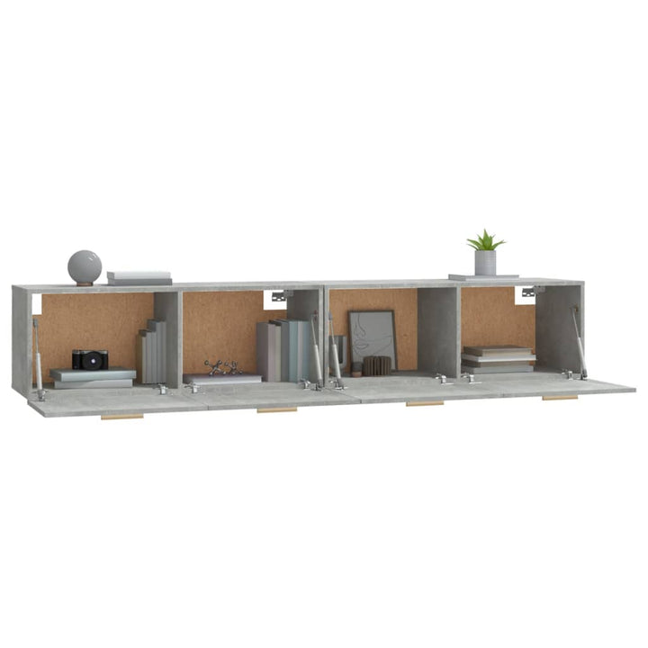 vægskabe 2 stk. 100x36,5x35 cm konstrueret træ betongrå