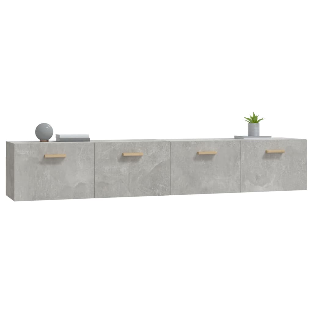vægskabe 2 stk. 100x36,5x35 cm konstrueret træ betongrå