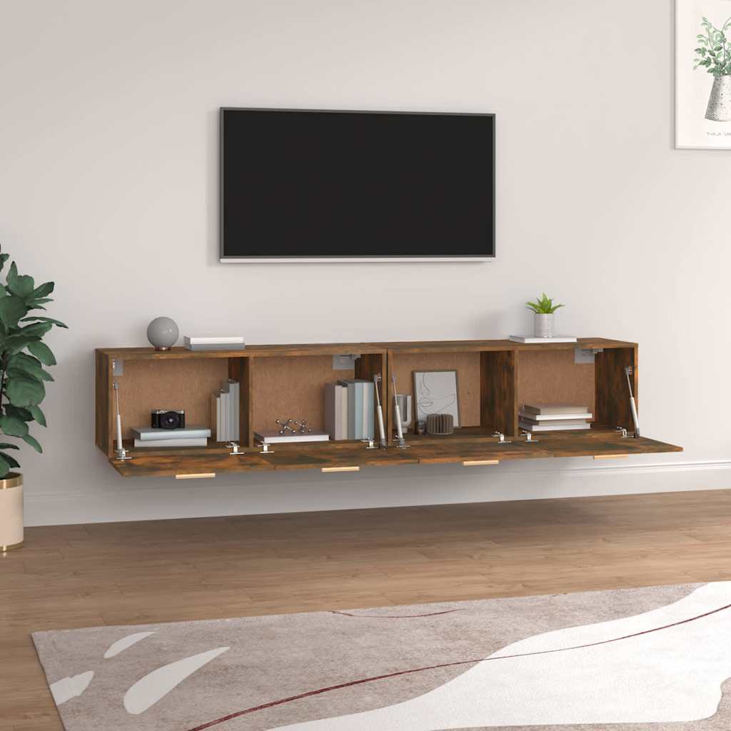 vægskabe 2 stk. 100x36,5x35 cm konstrueret træ sonoma-eg