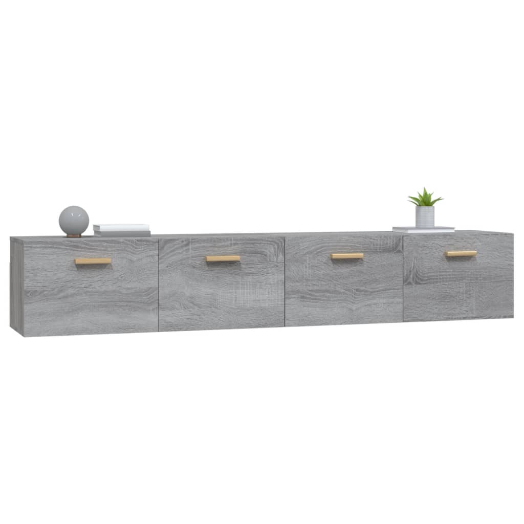 vægskabe 2 stk. 100x36,5x35 cm konstrueret træ grå sonoma-eg