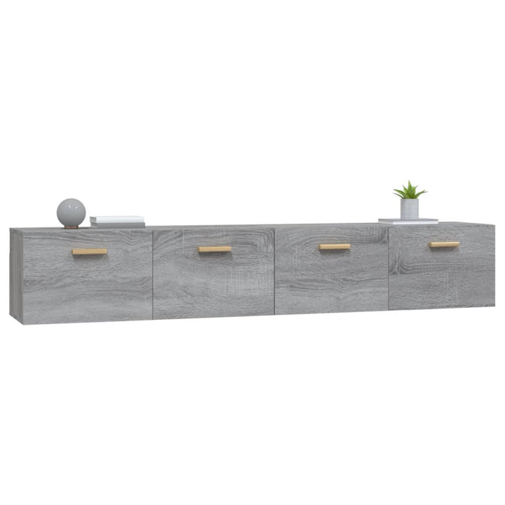 vægskabe 2 stk. 100x36,5x35 cm konstrueret træ grå sonoma-eg