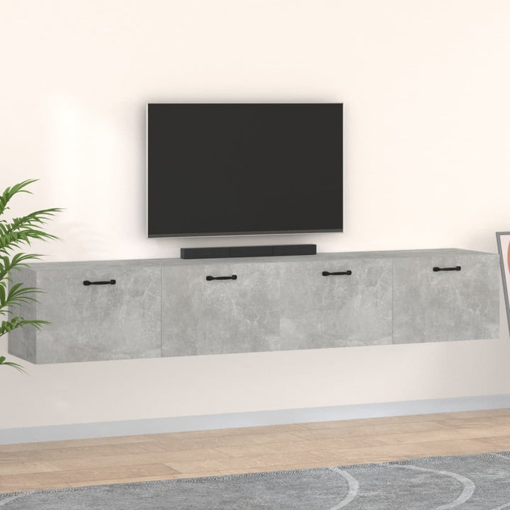 vægskabe 2 stk. 100x36,5x35 cm konstrueret træ betongrå
