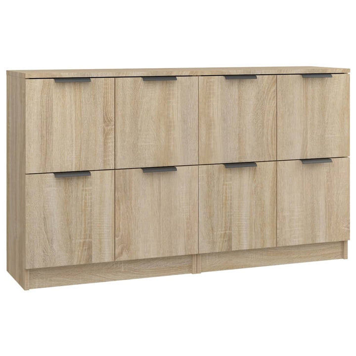 skænke 2 stk. 60x30x70 cm konstrueret træ sonoma-eg