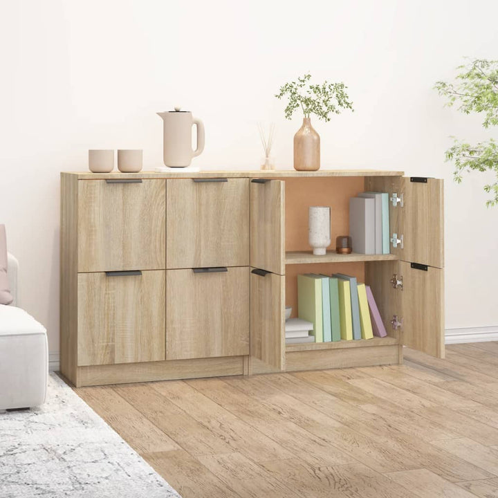 skænke 2 stk. 60x30x70 cm konstrueret træ sonoma-eg