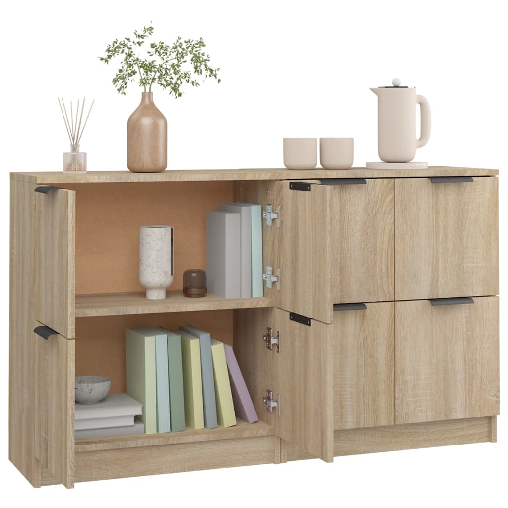 skænke 2 stk. 60x30x70 cm konstrueret træ sonoma-eg