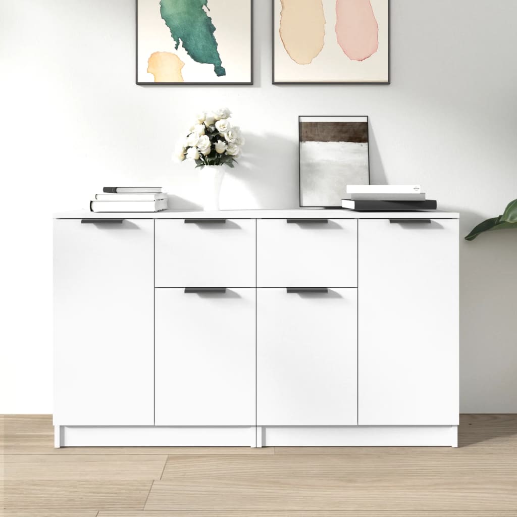 skænke 2 stk. 60x30x70 cm konstrueret træ hvid