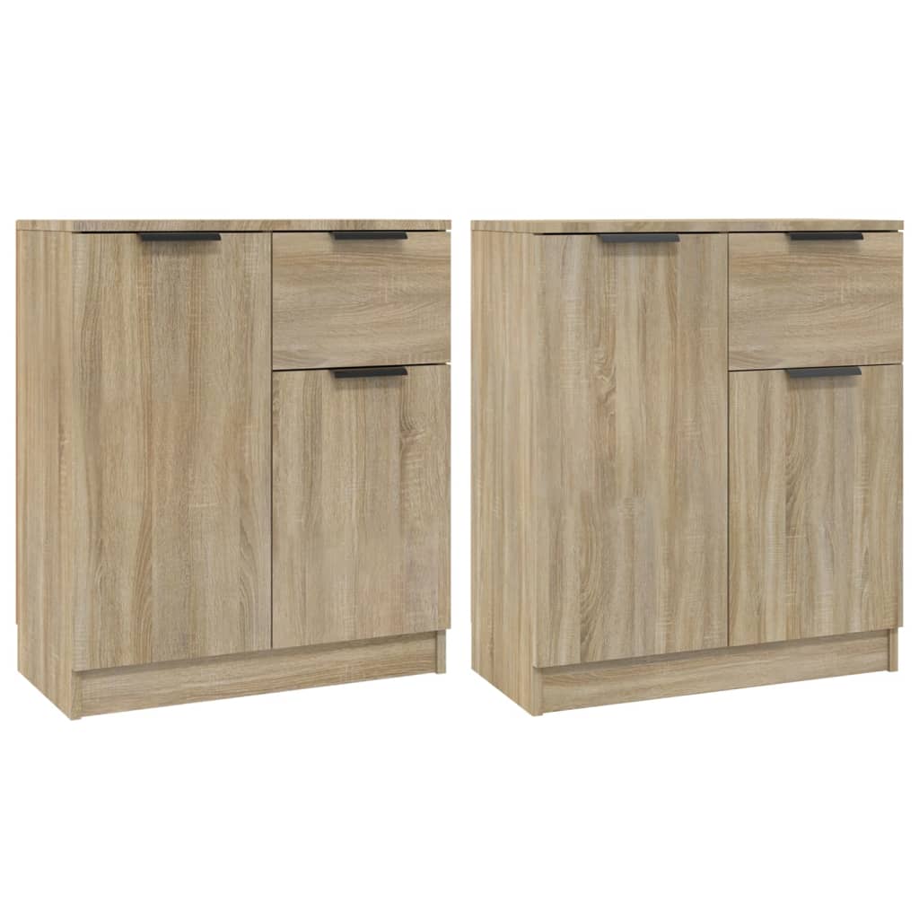 skænke 2 stk. 60x30x70 cm konstrueret træ sonoma-eg