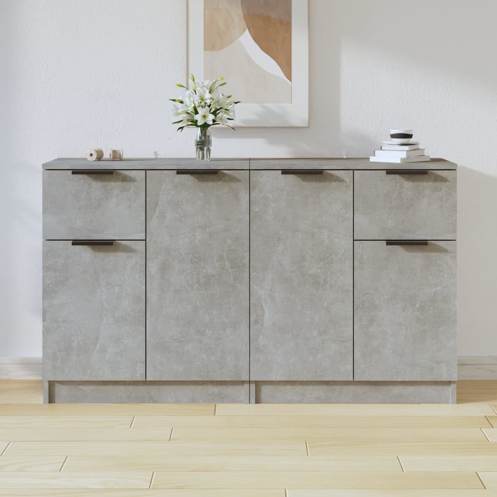 skænke 2 stk. 60x30x70 cm konstrueret træ betongrå