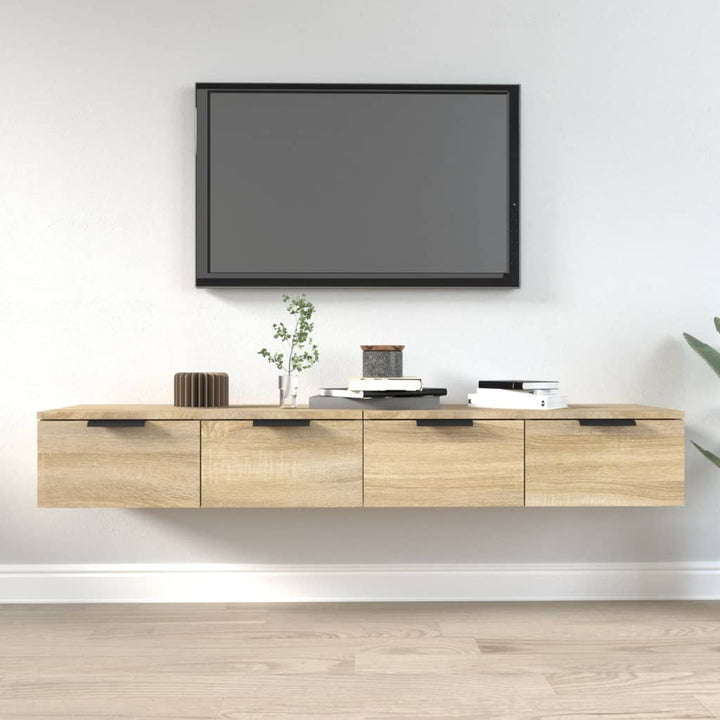 vægskabe 2 stk. 68x30x20 cm konstrueret træ sonoma-eg