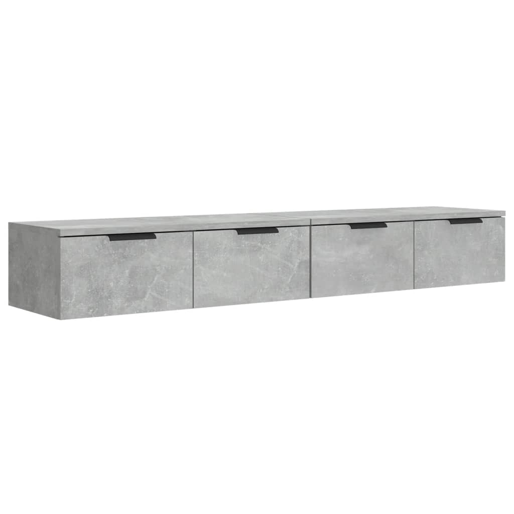 vægskabe 2 stk. 68x30x20 cm konstrueret træ betongrå