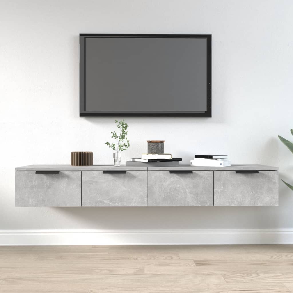 vægskabe 2 stk. 68x30x20 cm konstrueret træ betongrå