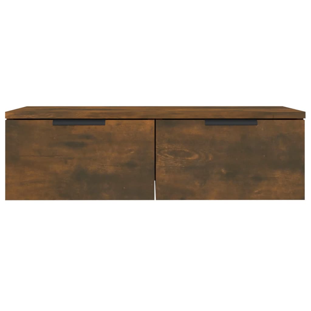 vægskabe 2 stk. 68x30x20 cm konstrueret træ røget egetræsfarve