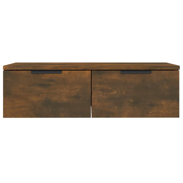 vægskabe 2 stk. 68x30x20 cm konstrueret træ røget egetræsfarve