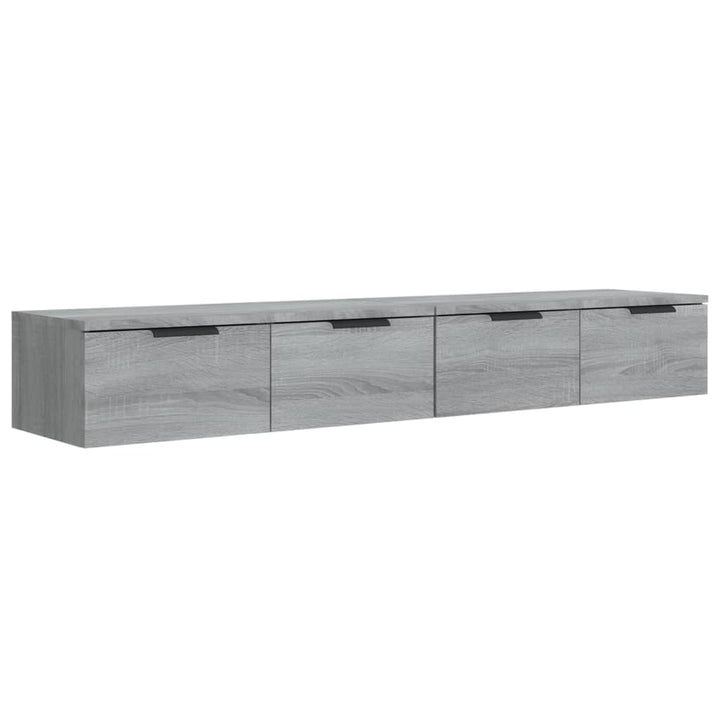 vægskabe 2 stk. 68x30x20 cm konstrueret træ grå sonoma-eg
