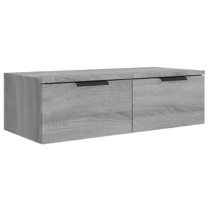 vægskabe 2 stk. 68x30x20 cm konstrueret træ grå sonoma-eg