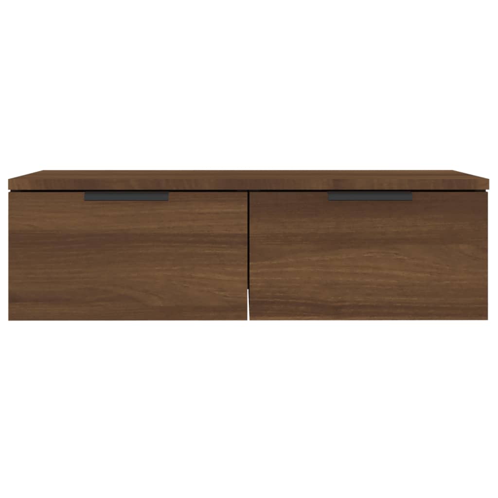 vægskabe 2 stk. 68x30x20 cm konstrueret træ brun egetræsfarve