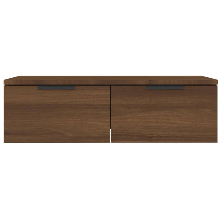 vægskabe 2 stk. 68x30x20 cm konstrueret træ brun egetræsfarve