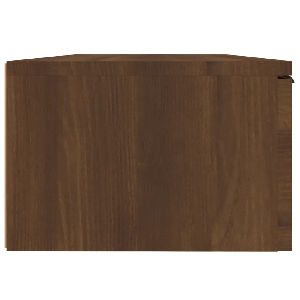vægskabe 2 stk. 68x30x20 cm konstrueret træ brun egetræsfarve