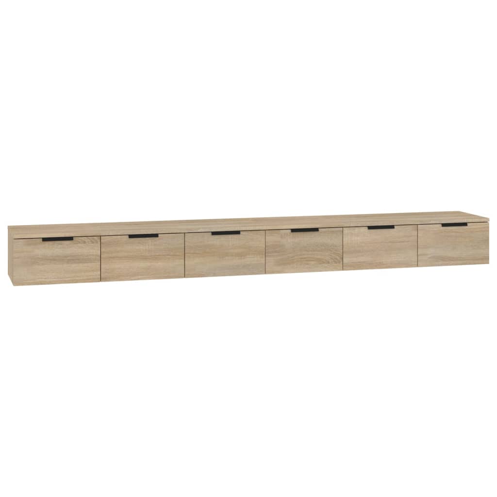 vægskabe 2 stk. 102x30x20 cm konstrueret træ sonoma-eg