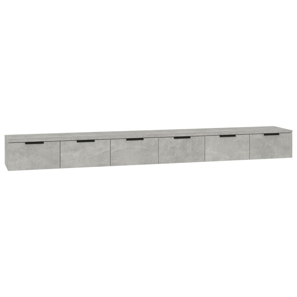 vægskabe 2 stk. 102x30x20 cm konstrueret træ betongrå