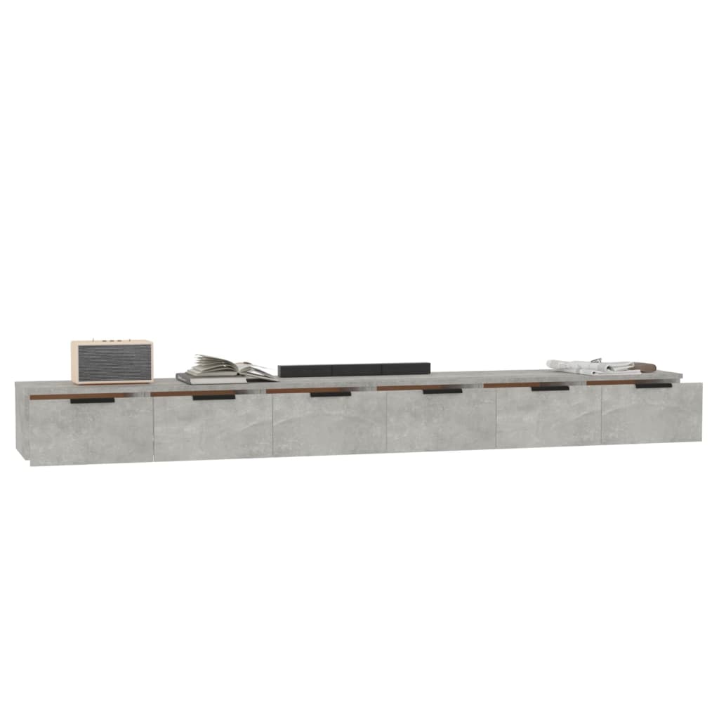 vægskabe 2 stk. 102x30x20 cm konstrueret træ betongrå