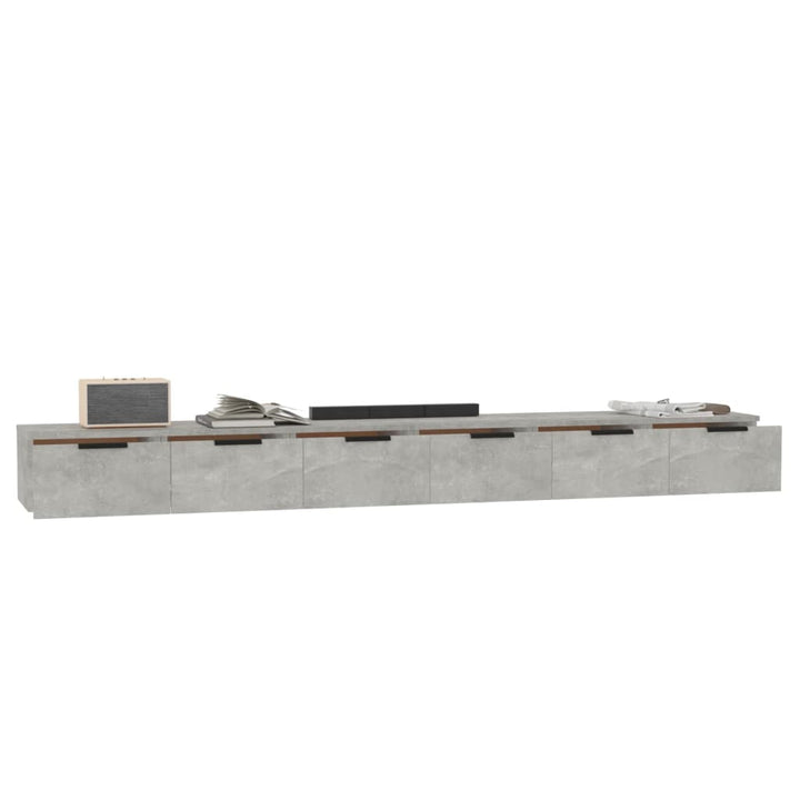 vægskabe 2 stk. 102x30x20 cm konstrueret træ betongrå
