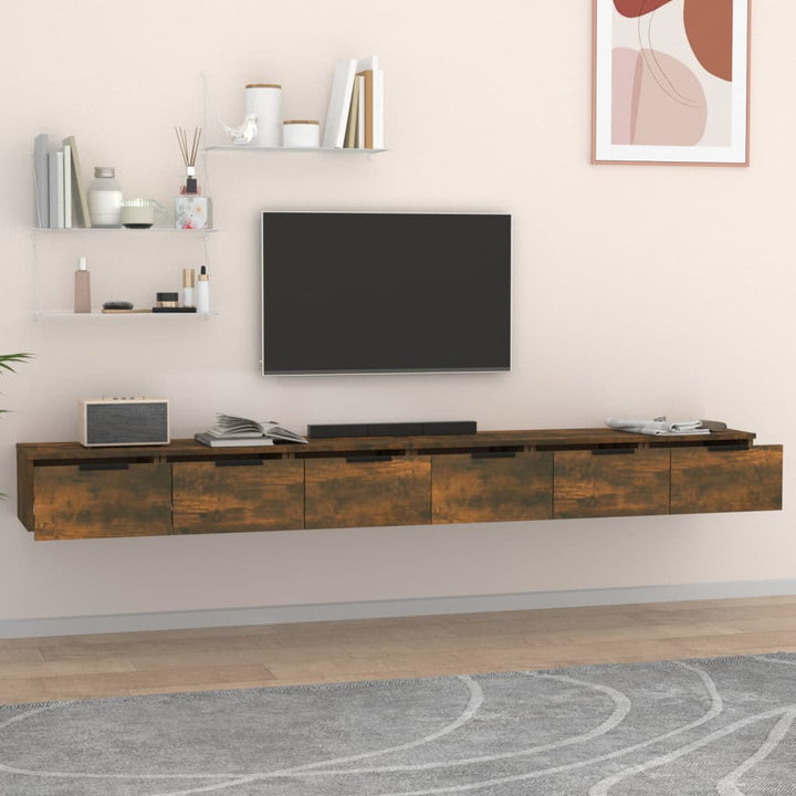 vægskabe 2 stk. 102x30x20 cm konstrueret træ sonoma-eg