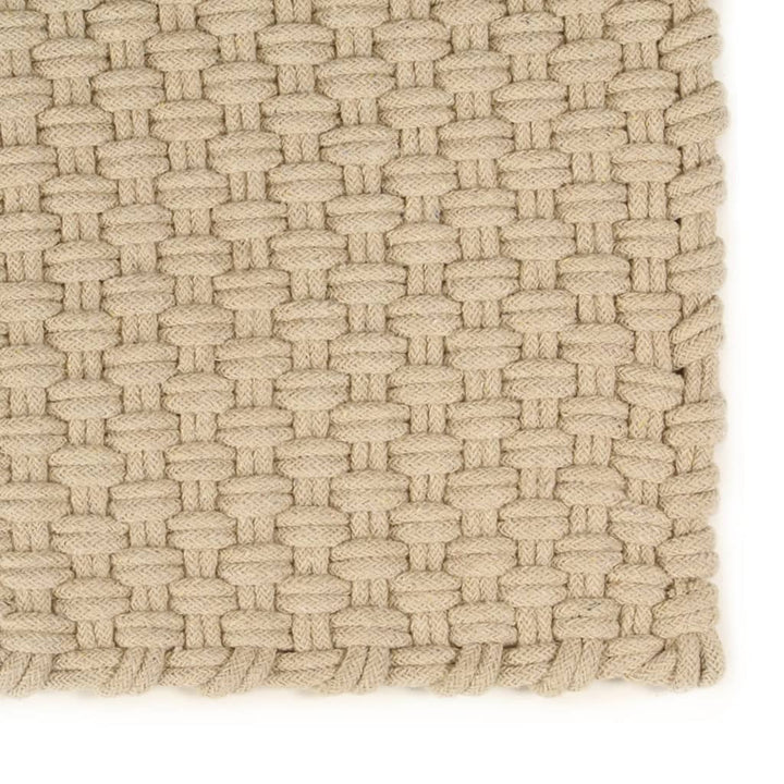 gulvtæppe 160x230 cm rektangulært bomuld naturfarvet