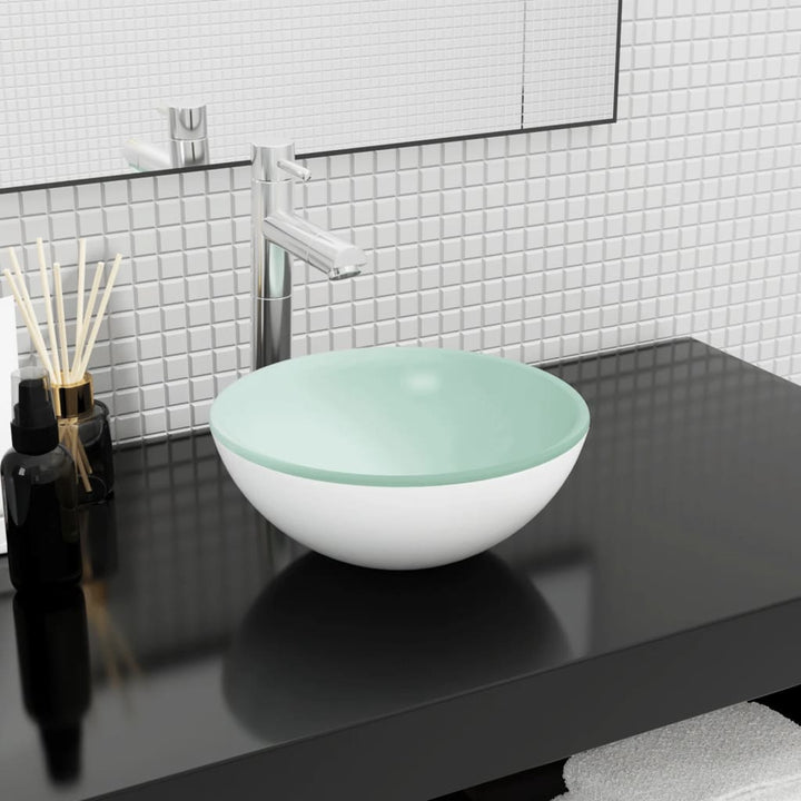 håndvask 30x12 cm hærdet glas hvid