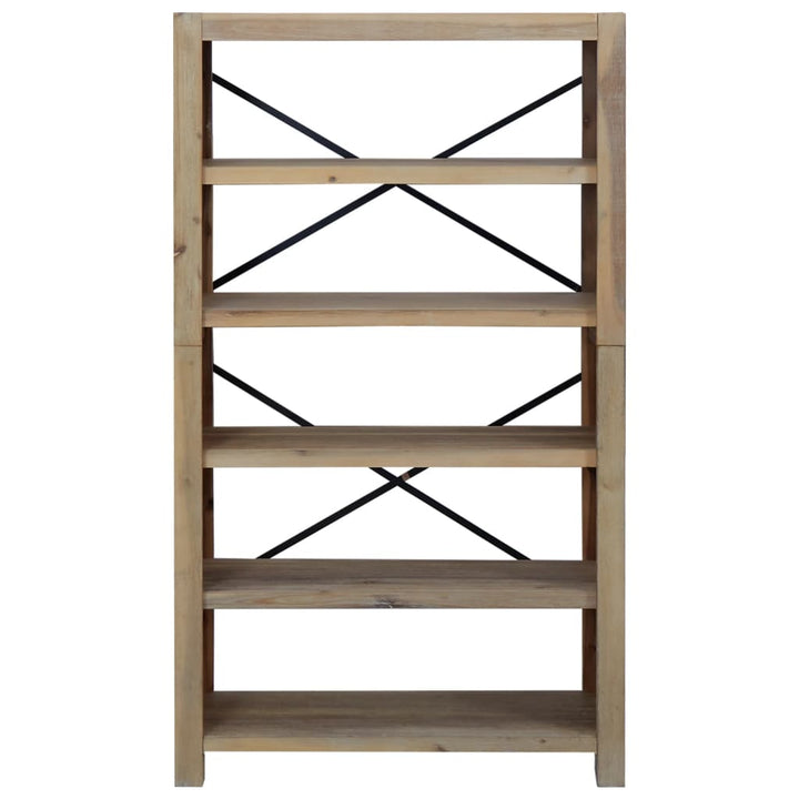 bogreol med 5 hylder 80x30x140 cm massivt akacietræ