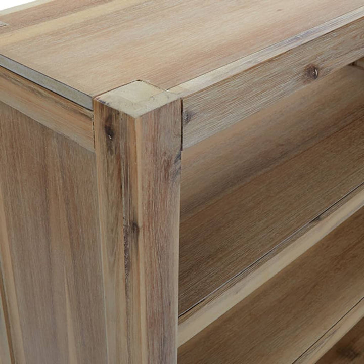 bogreol med 5 hylder 80x30x140 cm massivt akacietræ