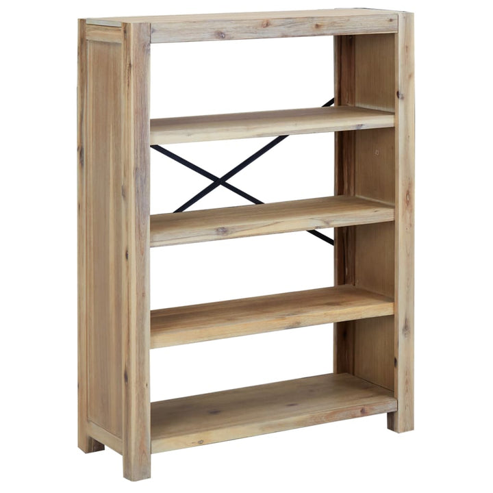 bogreol med 4 hylder 80x30x110 cm massivt akacietræ