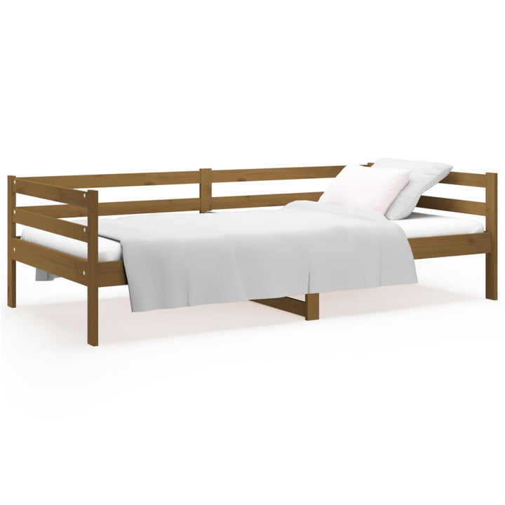 daybed 90x190 cm massivt fyrretræ gyldenbrun