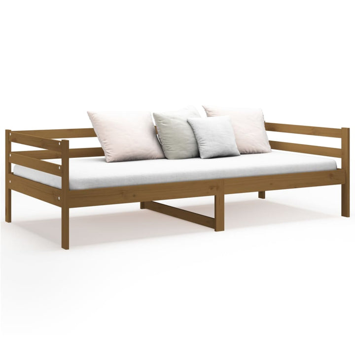daybed 90x190 cm massivt fyrretræ gyldenbrun