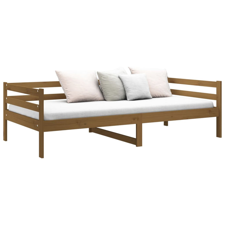 daybed 90x190 cm massivt fyrretræ gyldenbrun